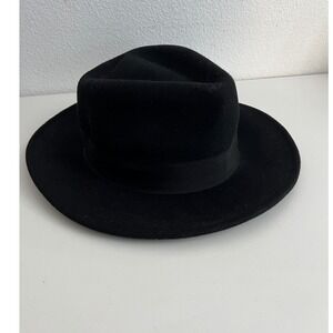 ALDO Black Felt Fedora Hat Size S M Classic Style